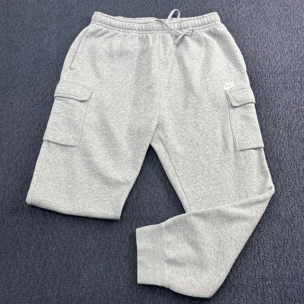 Nike Mens Sportswear Club Fleece Cargo Jogger Pants Grey Sz XL CD3129-063